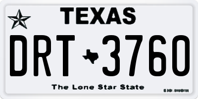 TX license plate DRT3760