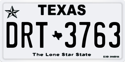TX license plate DRT3763