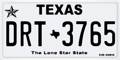 TX license plate DRT3765