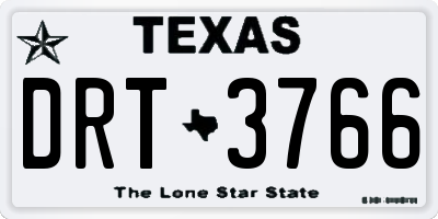 TX license plate DRT3766