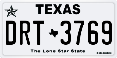 TX license plate DRT3769