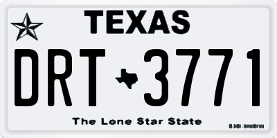 TX license plate DRT3771