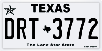 TX license plate DRT3772