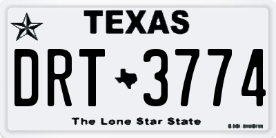 TX license plate DRT3774