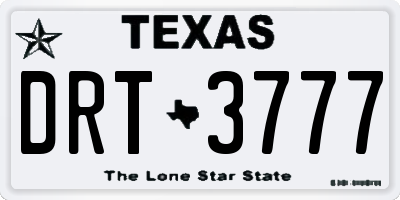 TX license plate DRT3777
