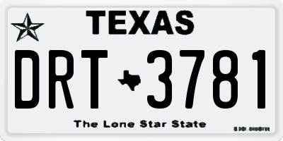 TX license plate DRT3781