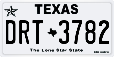 TX license plate DRT3782