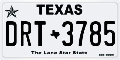 TX license plate DRT3785