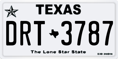TX license plate DRT3787
