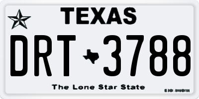 TX license plate DRT3788