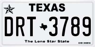 TX license plate DRT3789