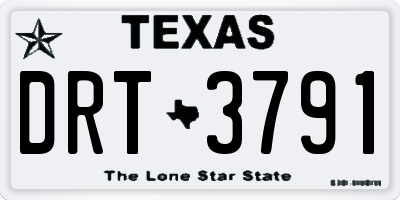 TX license plate DRT3791