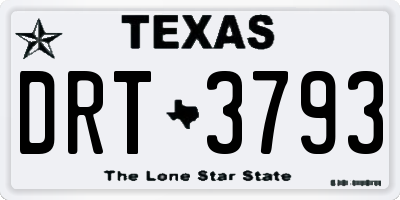 TX license plate DRT3793