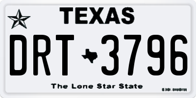 TX license plate DRT3796