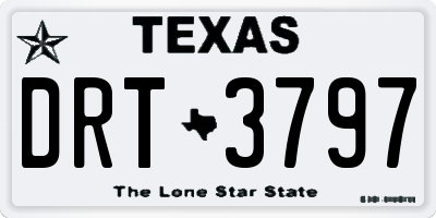 TX license plate DRT3797