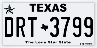 TX license plate DRT3799