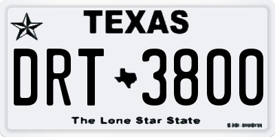 TX license plate DRT3800
