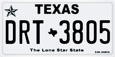 TX license plate DRT3805