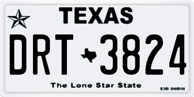 TX license plate DRT3824