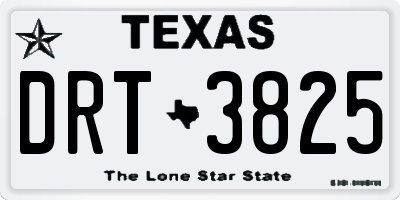 TX license plate DRT3825