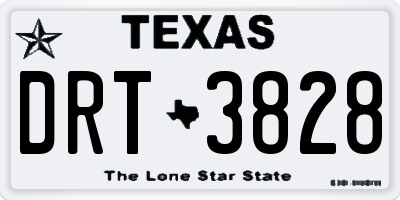 TX license plate DRT3828