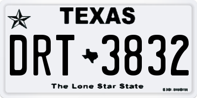 TX license plate DRT3832