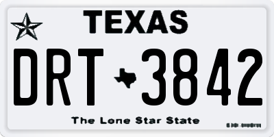 TX license plate DRT3842