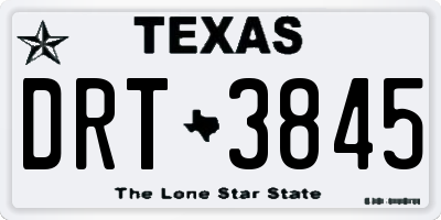 TX license plate DRT3845