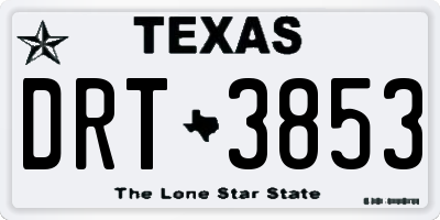 TX license plate DRT3853