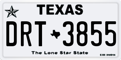 TX license plate DRT3855
