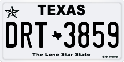 TX license plate DRT3859