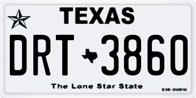 TX license plate DRT3860