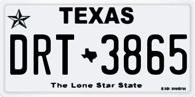 TX license plate DRT3865