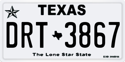 TX license plate DRT3867