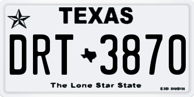 TX license plate DRT3870