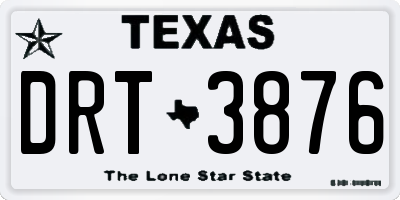 TX license plate DRT3876