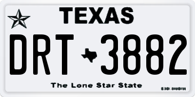 TX license plate DRT3882