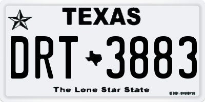 TX license plate DRT3883
