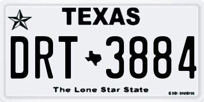TX license plate DRT3884