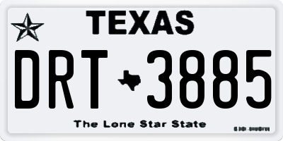 TX license plate DRT3885