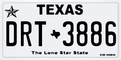 TX license plate DRT3886
