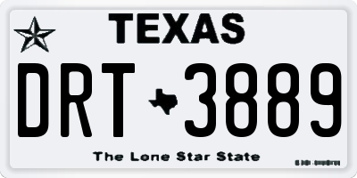 TX license plate DRT3889