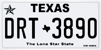 TX license plate DRT3890