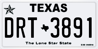 TX license plate DRT3891