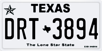 TX license plate DRT3894