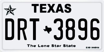 TX license plate DRT3896