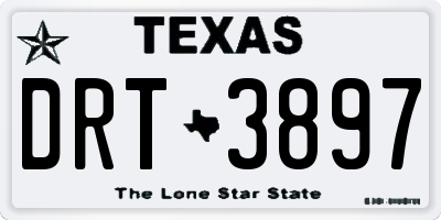 TX license plate DRT3897