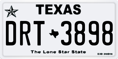 TX license plate DRT3898