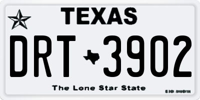 TX license plate DRT3902