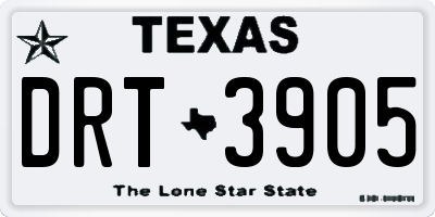 TX license plate DRT3905